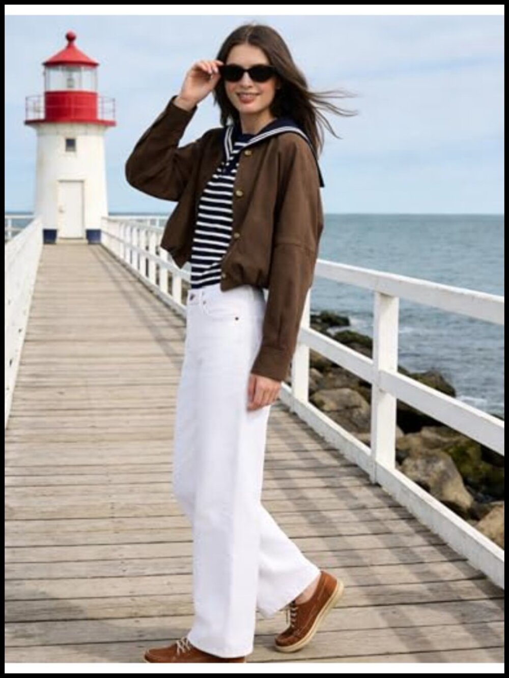 Faux Suede Cropped Jacket Vintage Button Front Round Neck Short Jacket - Picture 6 of 6